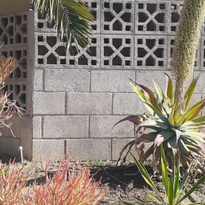 Venetian breeze block mold by Pacific Mold Design showing cast white concrete block with elegant European Venetian lattice ornamental pattern for architectural courtyard walls and privacy screens